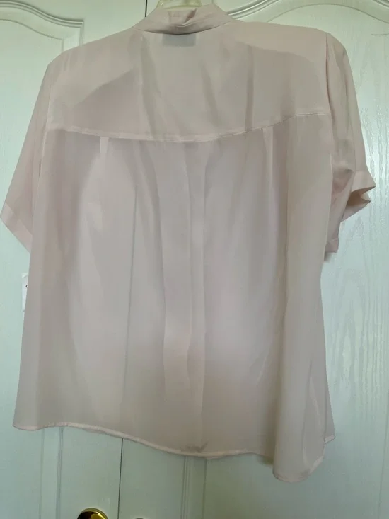 Chaus Pale Pink Short Sleeve Button Front Blouse - Picture 6 of 6
